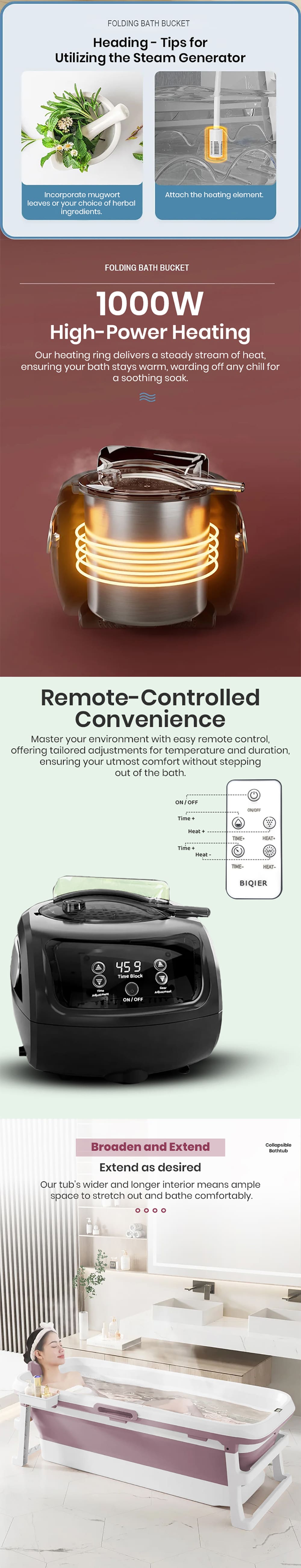 Mega Bath Tub with Steamer