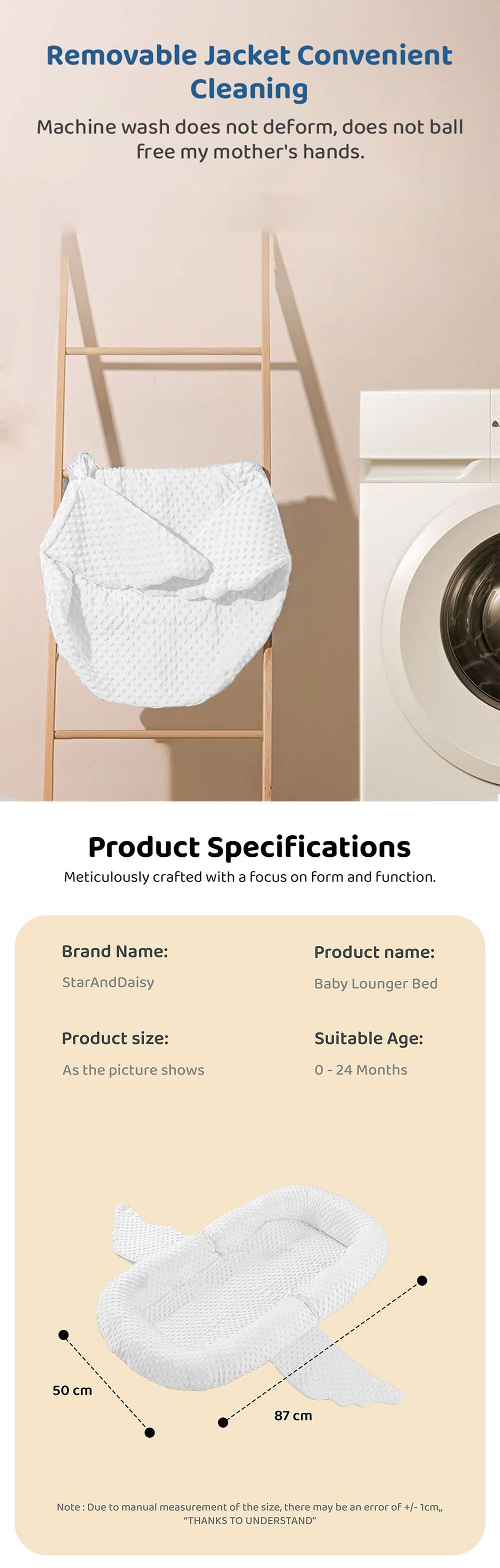 Specification of Baby Lounger Bed