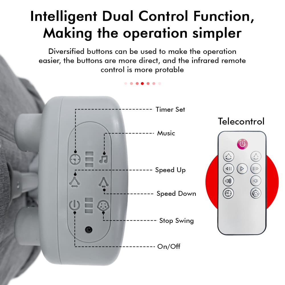 Swing Baby Cradle with Dual Control