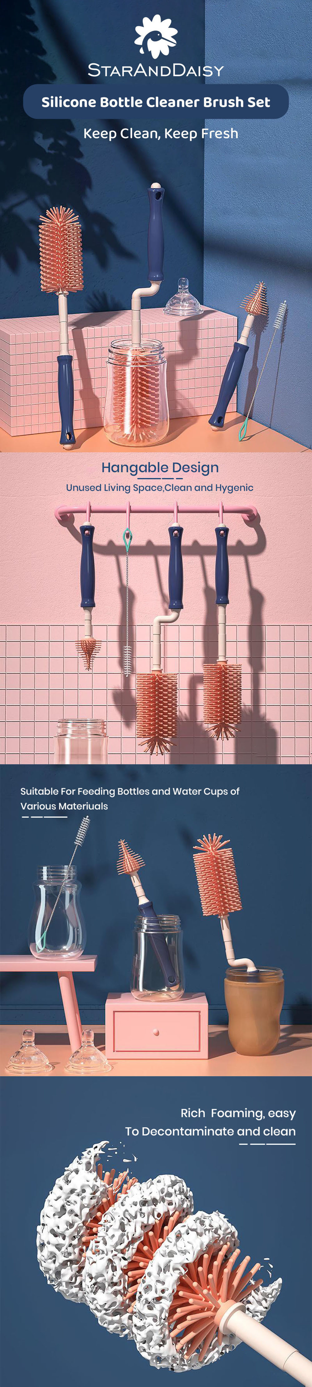 Bottle Brush Set for Baby Feeding Bottle