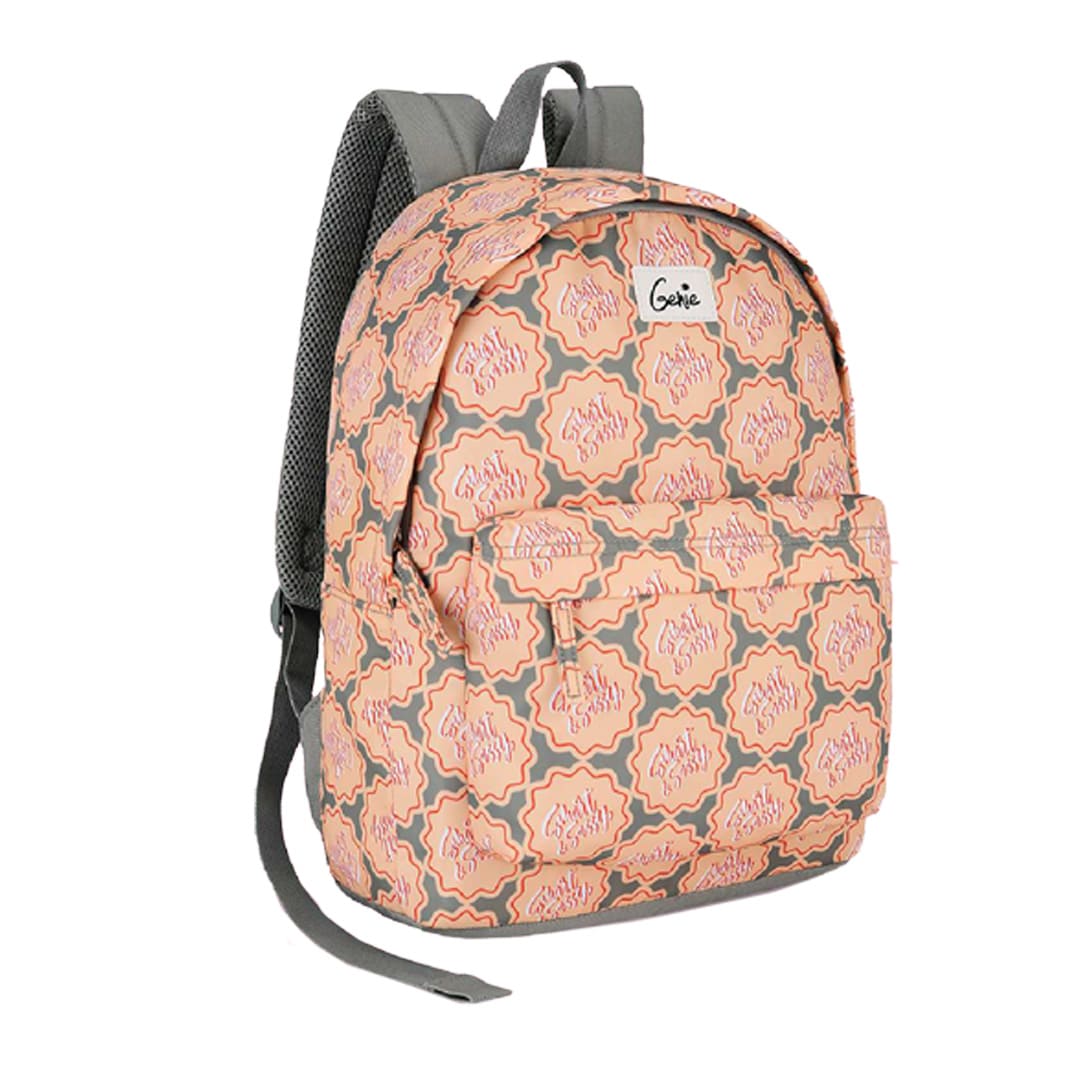 Genie Smartsassy 18L Multicolor Casual Backpack for Boys With Easy Access Pockets for School and Travel - Coral