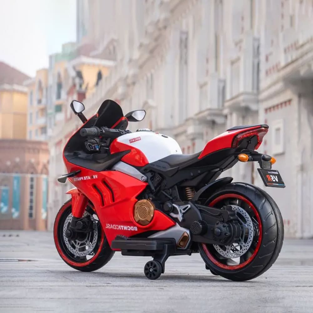 StarAndDaisy V20 Ducati Kids Battery Operated Bike with Supportive Wheels, Lithium Battery - Red