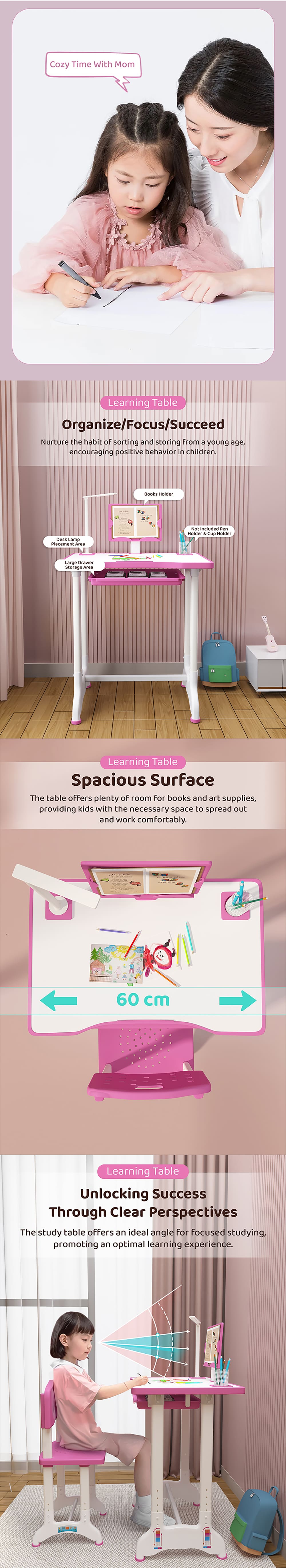 Adjustable Height Kids Study Table