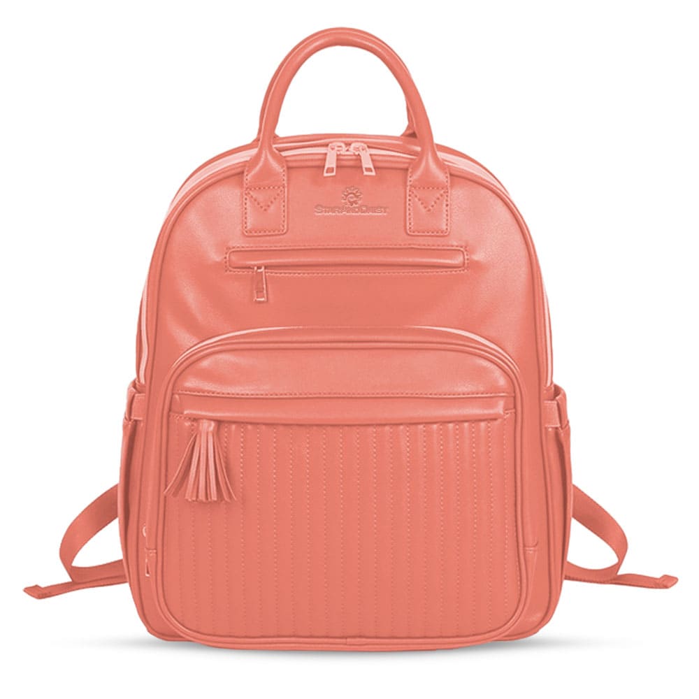 StarAndDaisy PU leather Baby Diaper Bag, Insulated Pockets, Multiple Compartments, And Large Storage Capacity - Luxe-Red