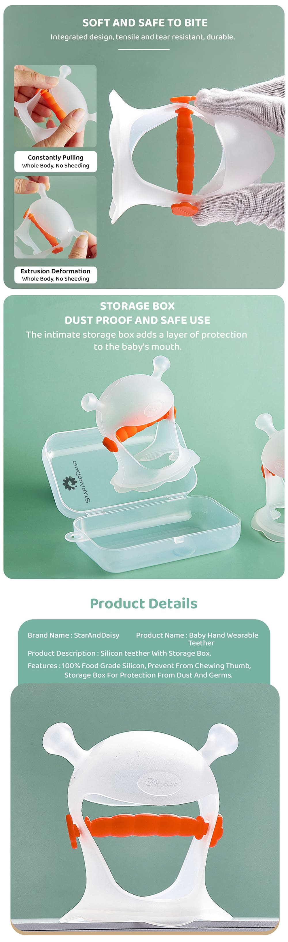 Baby Hand Teether with safe Bite