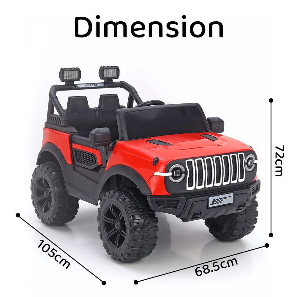dimension of b8 mercedes for kids red 108