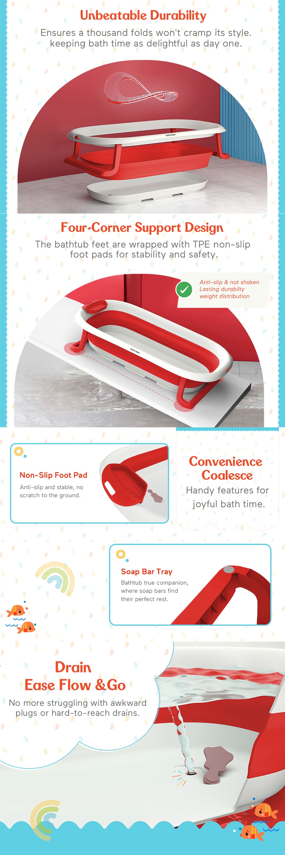 Anti Slip Baby Bath Tub