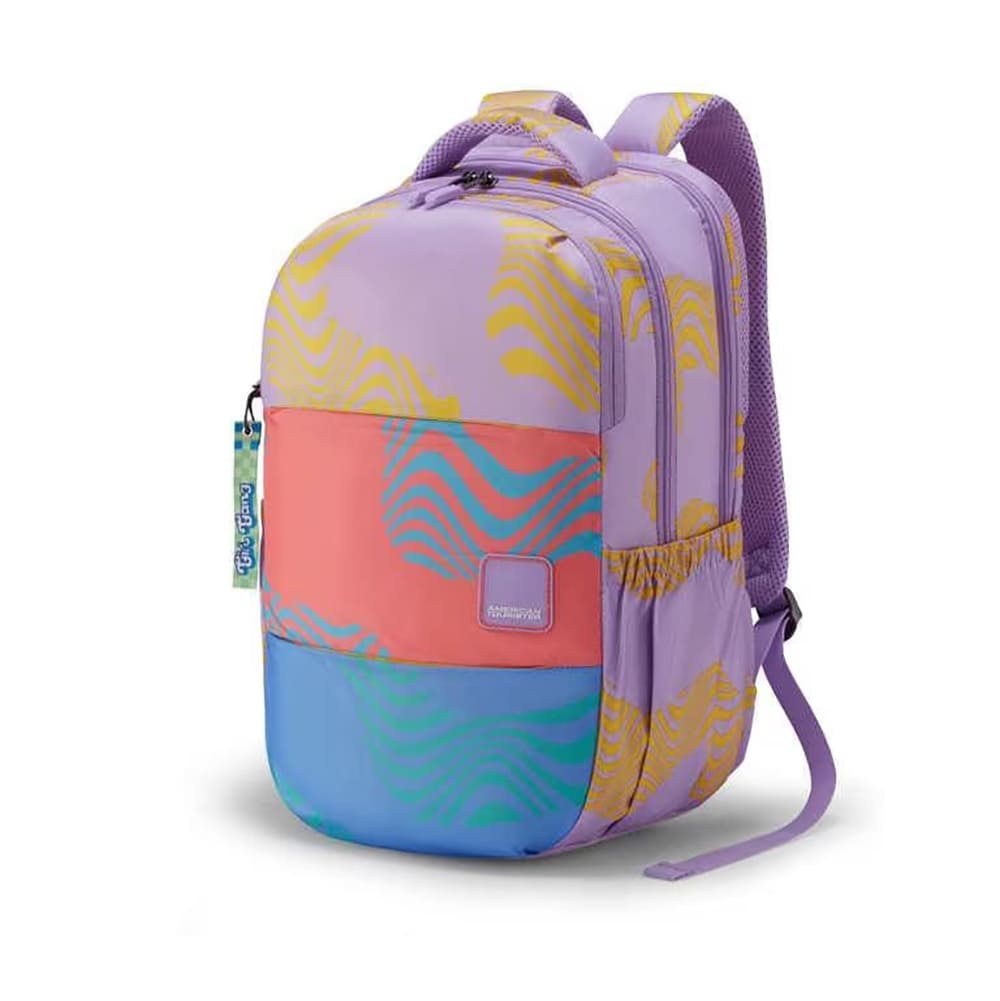 American Tourister Stylish Bags For Students with Rain Cover, 3 Compartments, 26 Ltr Backpacks - Mia 3.0 Multicolor