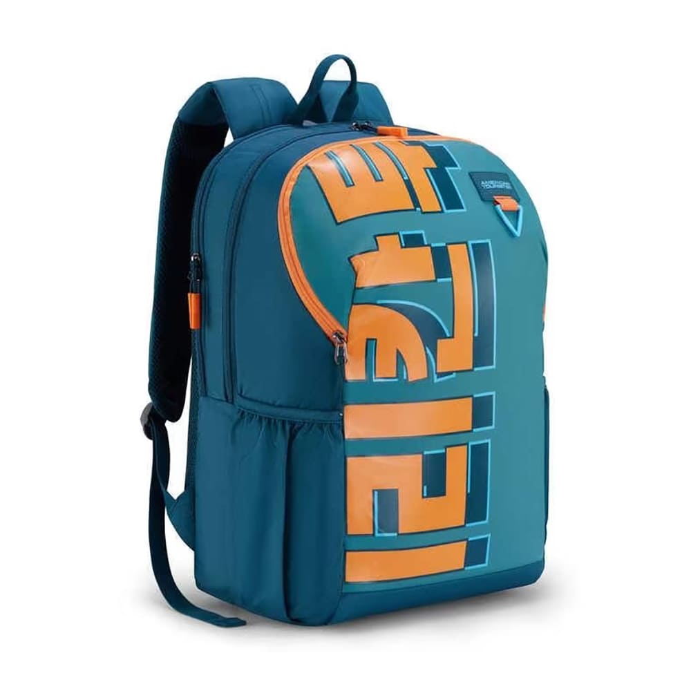 American Tourister Water Resistance School Bags With Cuzy Polyester, 33 Ltr, 2 Full Compartments - Herd 3.0 Teal-Blue