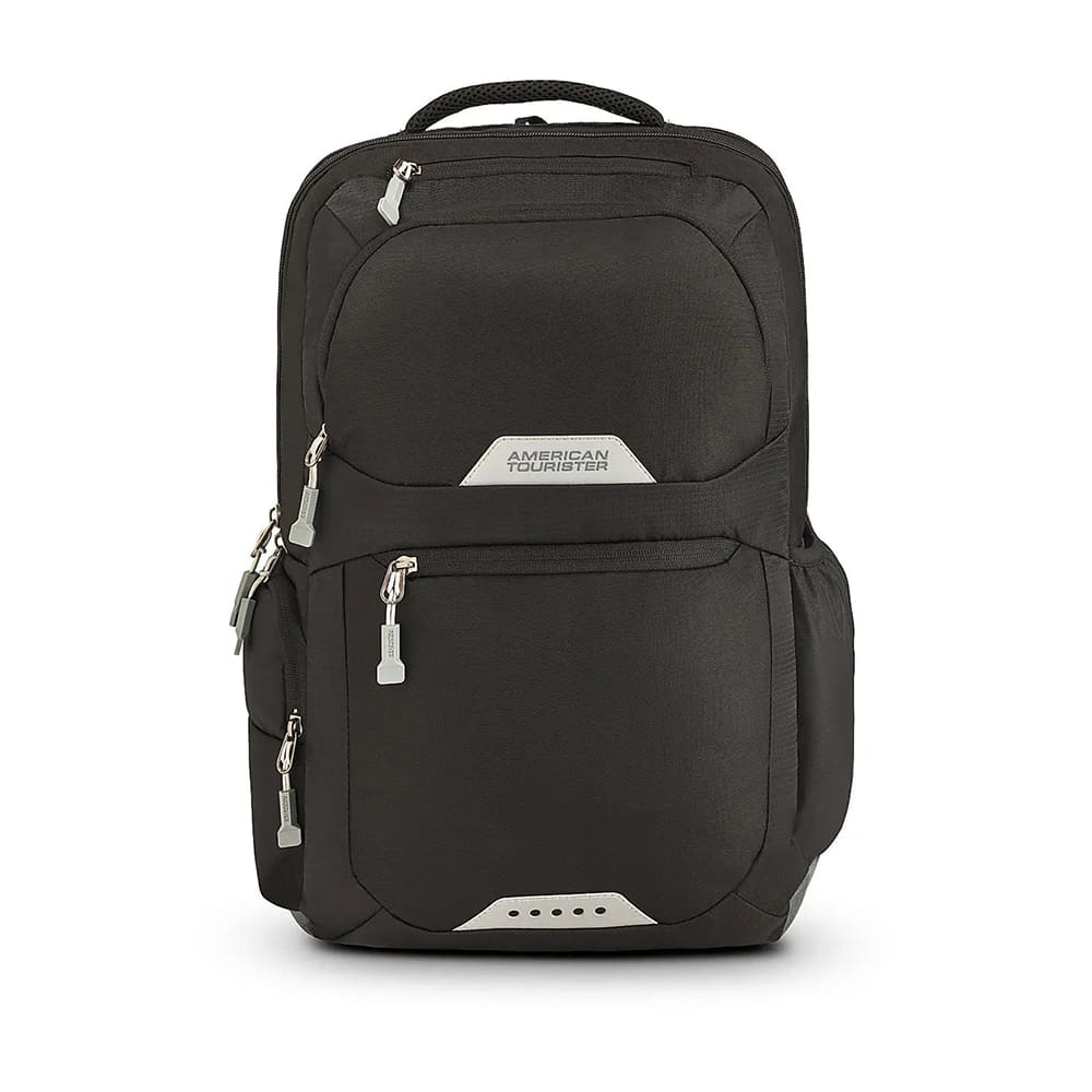 American Tourister Kids Backpacks with 2 Full Compartment 2 Front Pocket, Waterproof 34.5 Ltrs Bags - Brett 3.0 Black