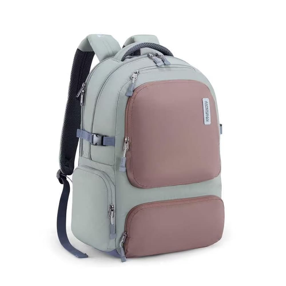 American Tourister Unisex Backpacks with 3 Full Compartment 2 Front Pocket, Waterproof 34.5 Ltrs Bags - Brett 3.0 Sage-Brown