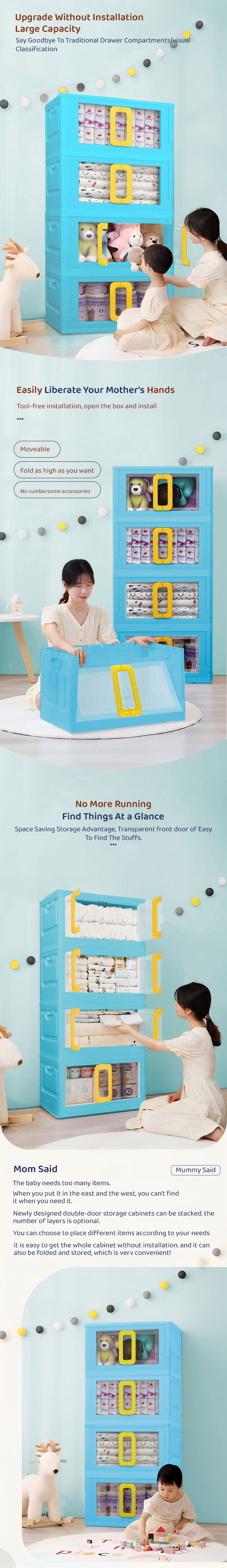 Kids Storage Cabinet with Drawers