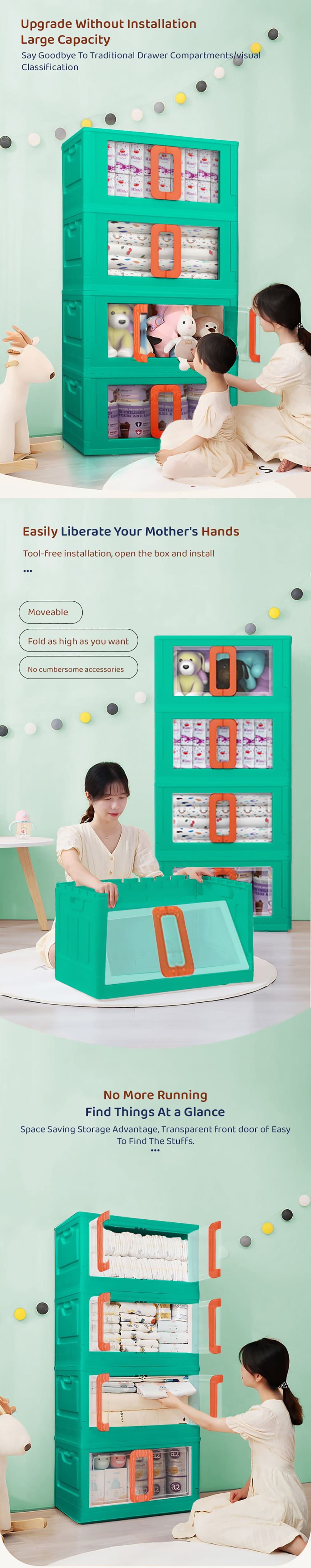 Kids Storage Cabinet with Drawers