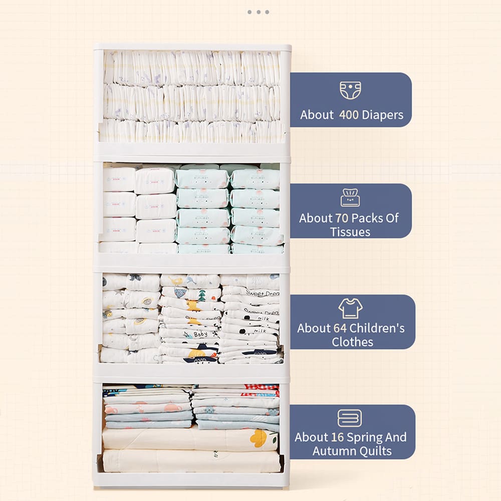 StarAndDaisy Kids Wardrobe - Storage Cabinet - Portable Almira with Drawers & Convertible Design