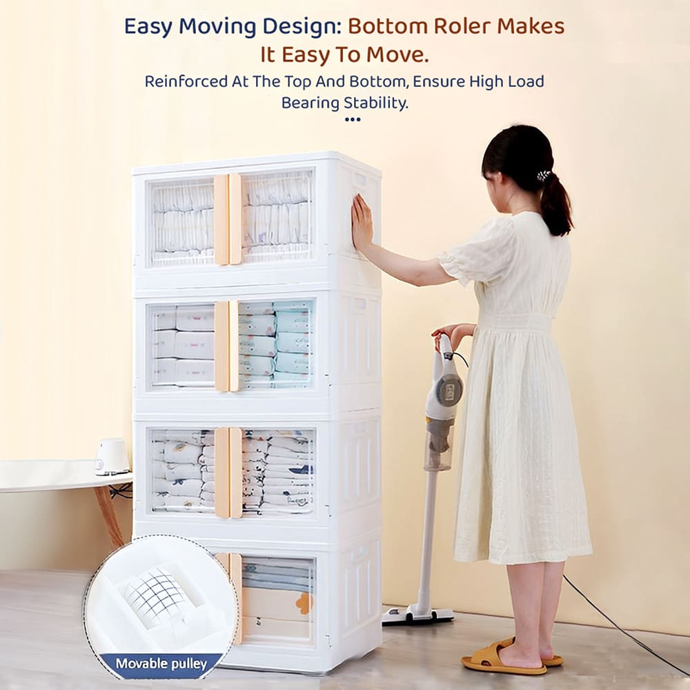 StarAndDaisy Kids Wardrobe - Storage Cabinet - Portable Almira with Drawers & Convertible Design