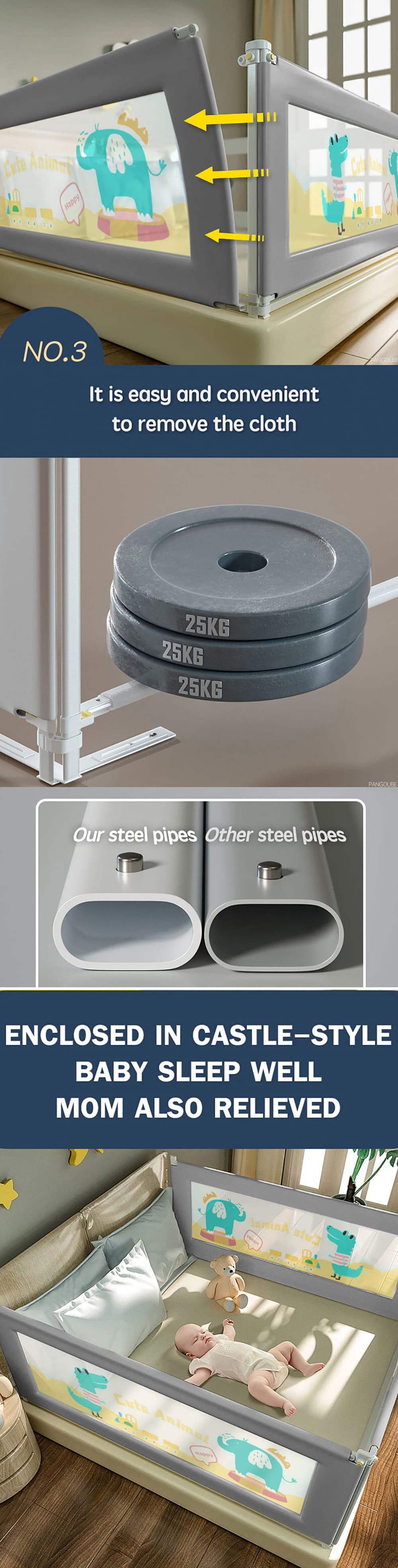 Portable Baby Bed Guardrail