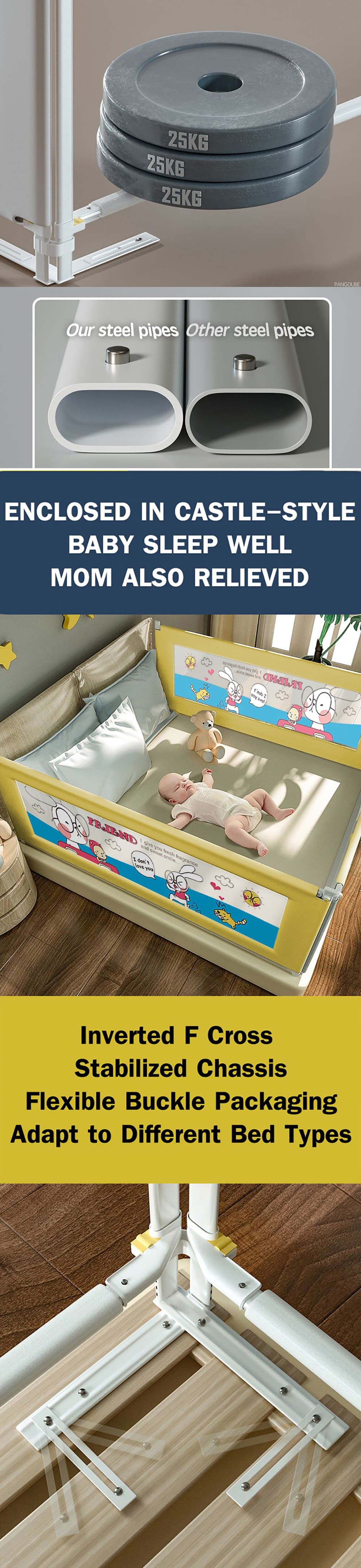 Portable Baby Bed Guardrail