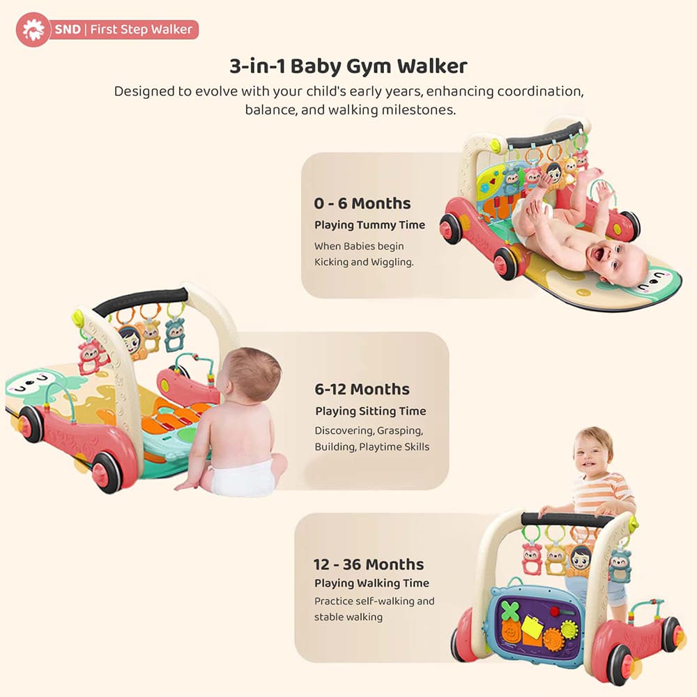 3-in-1 Baby Play Gym Cum Walker