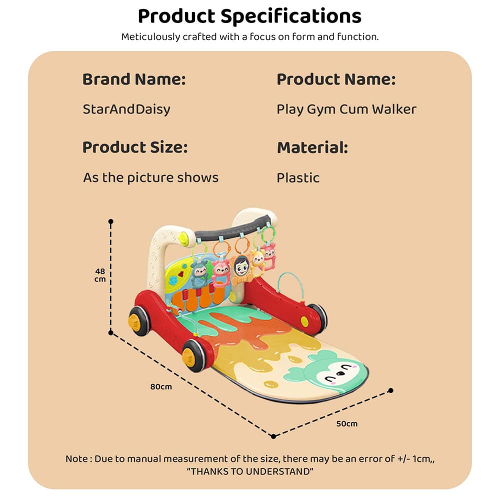 Specification of Baby Play Gym Cum Walker