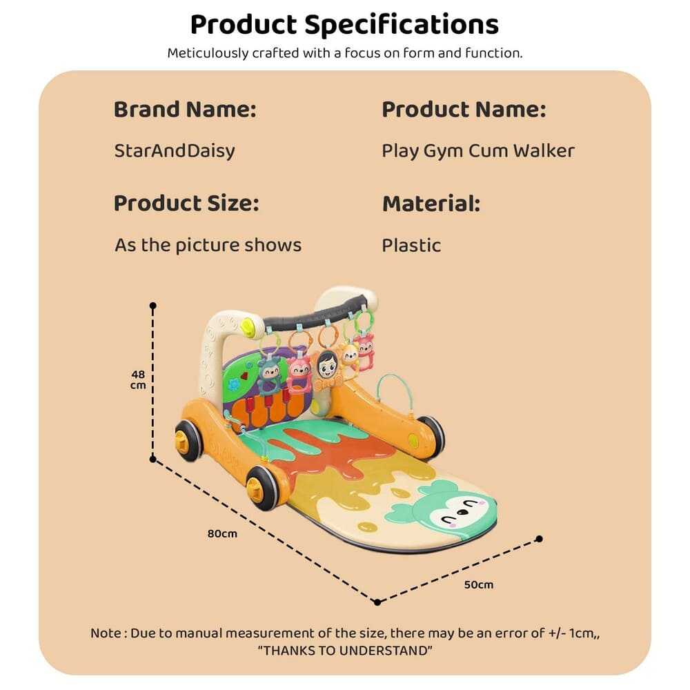 Specification of Baby Play Gym Cum Walker