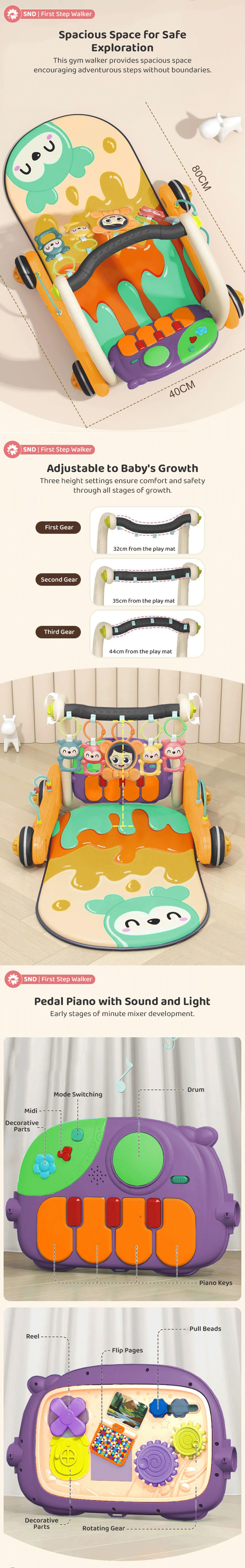 Adjustable Baby Play Gym Cum Walker