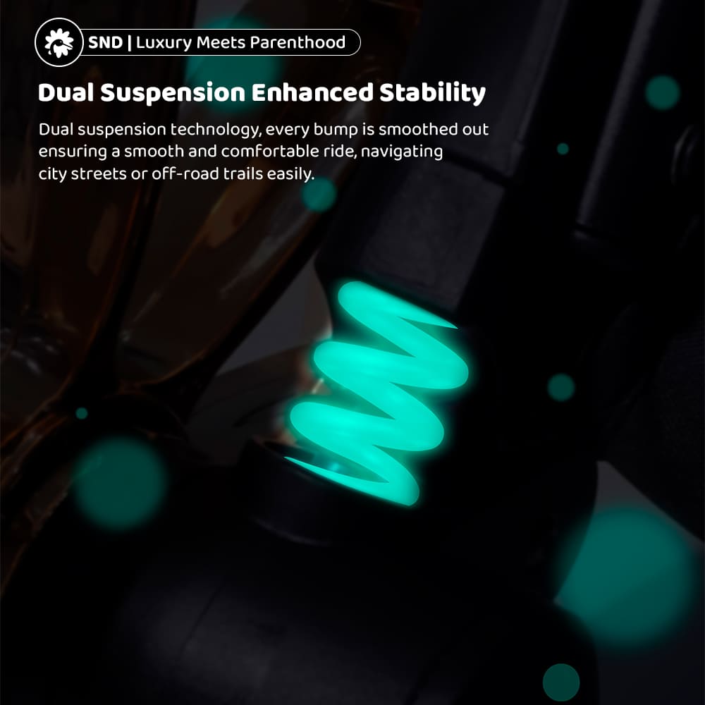 Baby Stroller with Dual Suspension