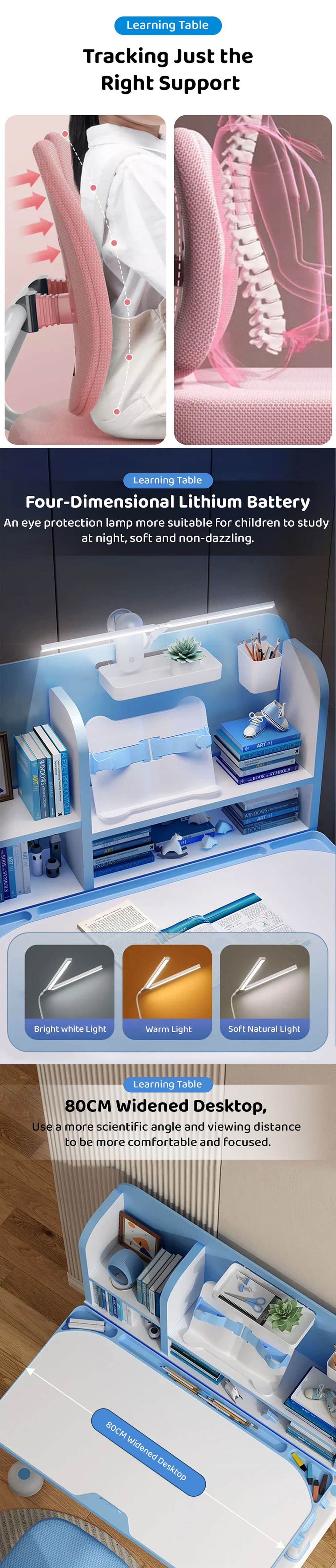 kid’s Study Table  with Supportive Back