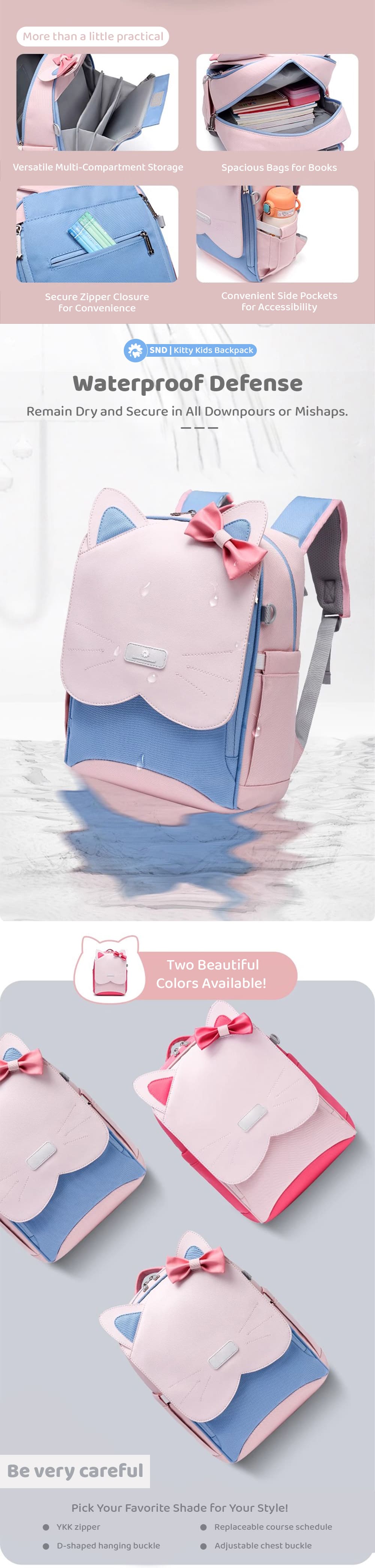 Kitty School Backpack for Kids