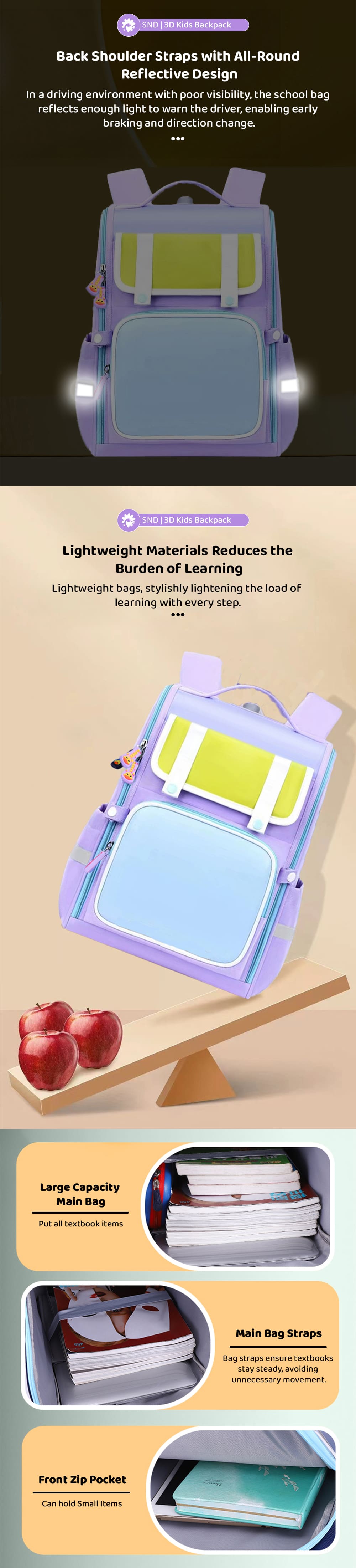 Lightweight Kids School Bags