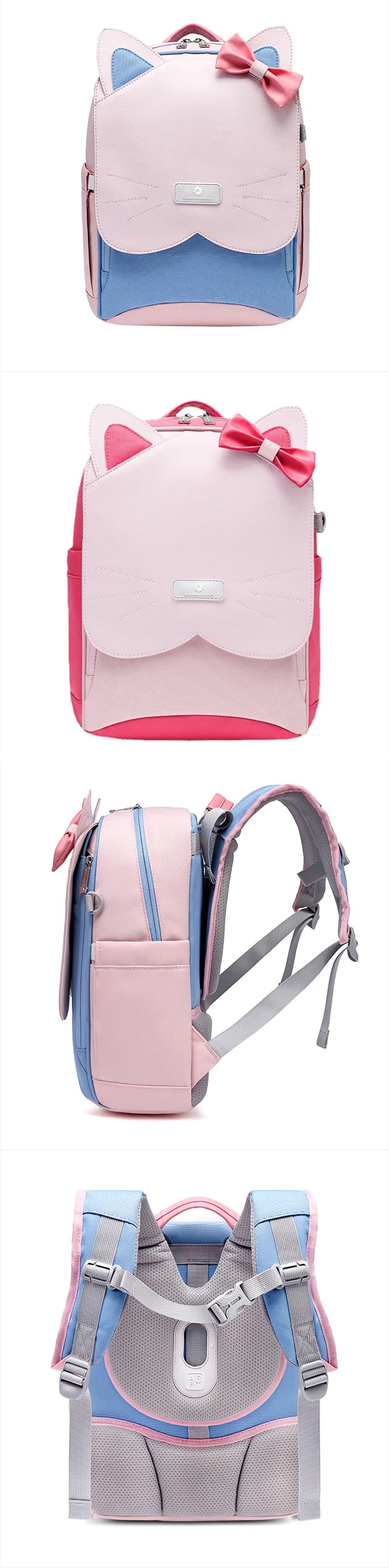 Multi Color Kitty School Bag