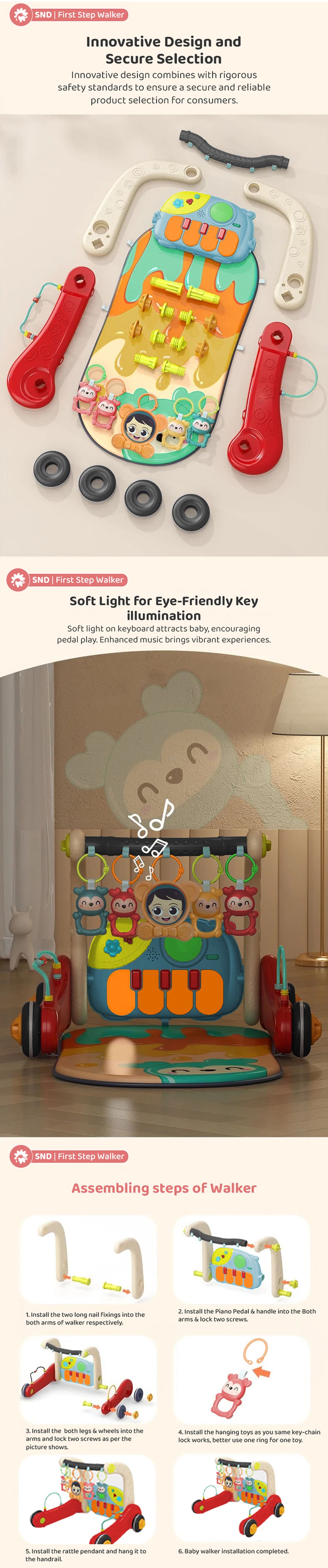 Musical Baby Play Gym Cum Walker