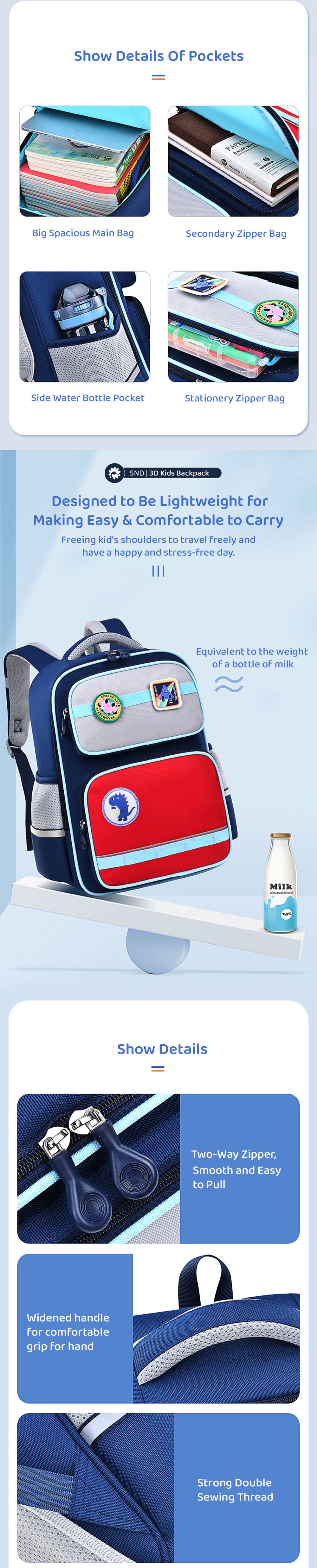Spacious Kids School Bag