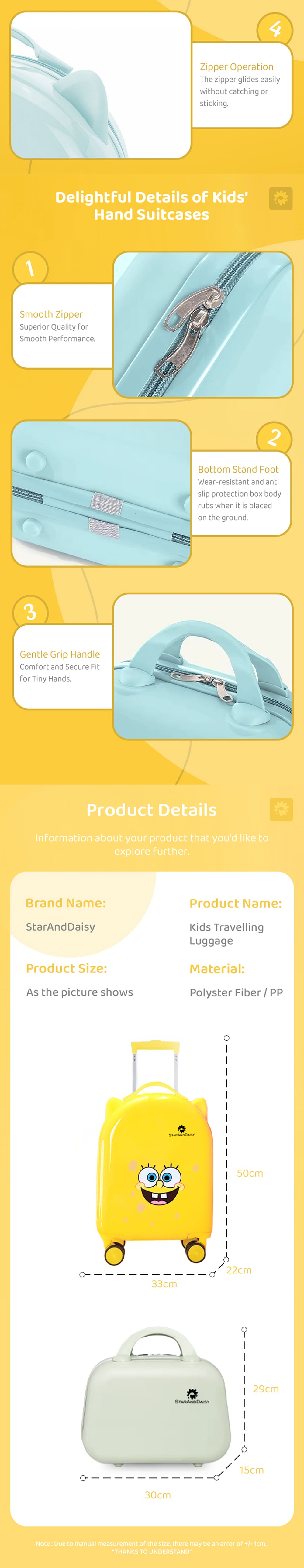 Specification of Kids Travelling Luggage Bag