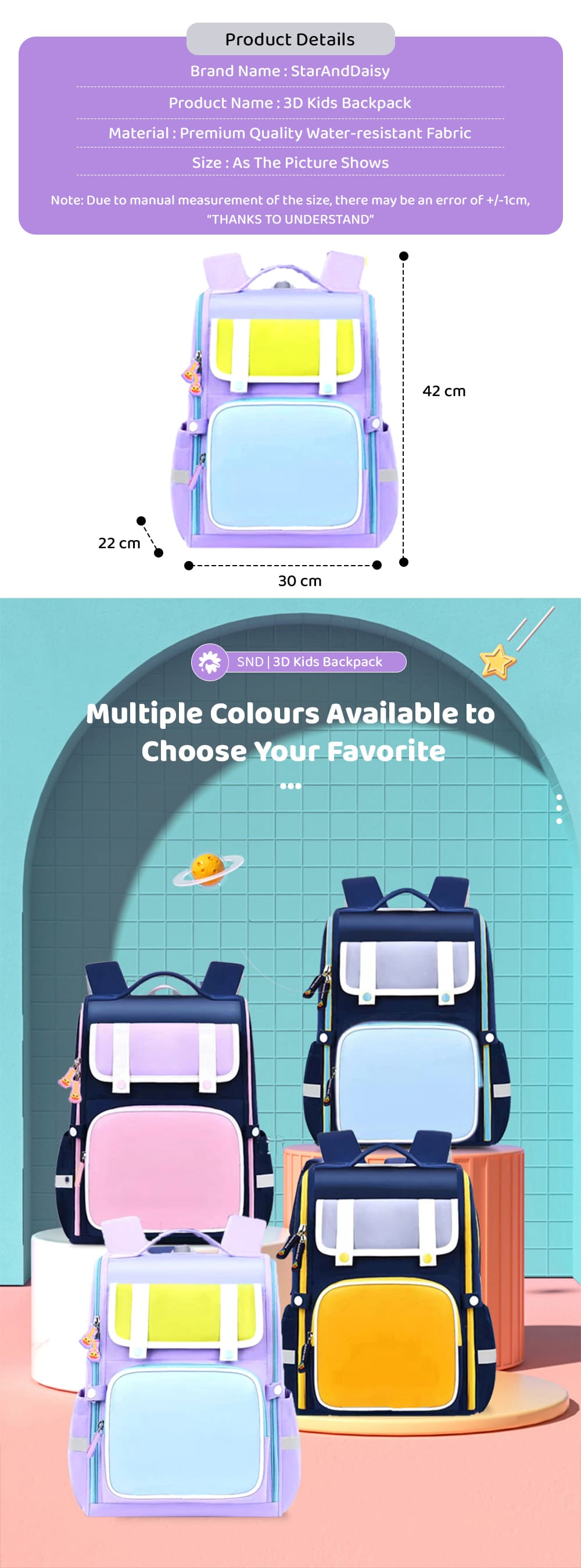 Water Proof Kitty School Bag