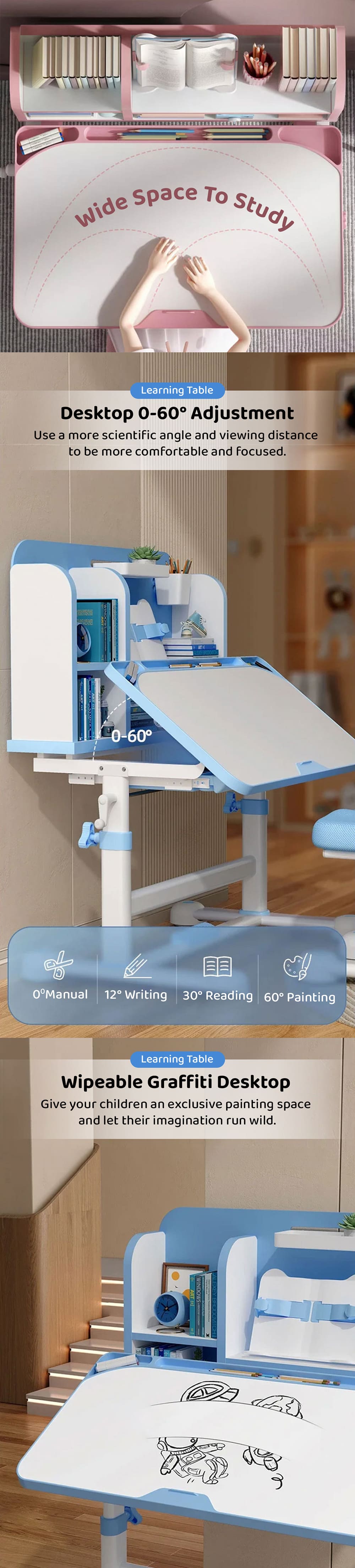 Sturdy Table with Heigh Adjustable