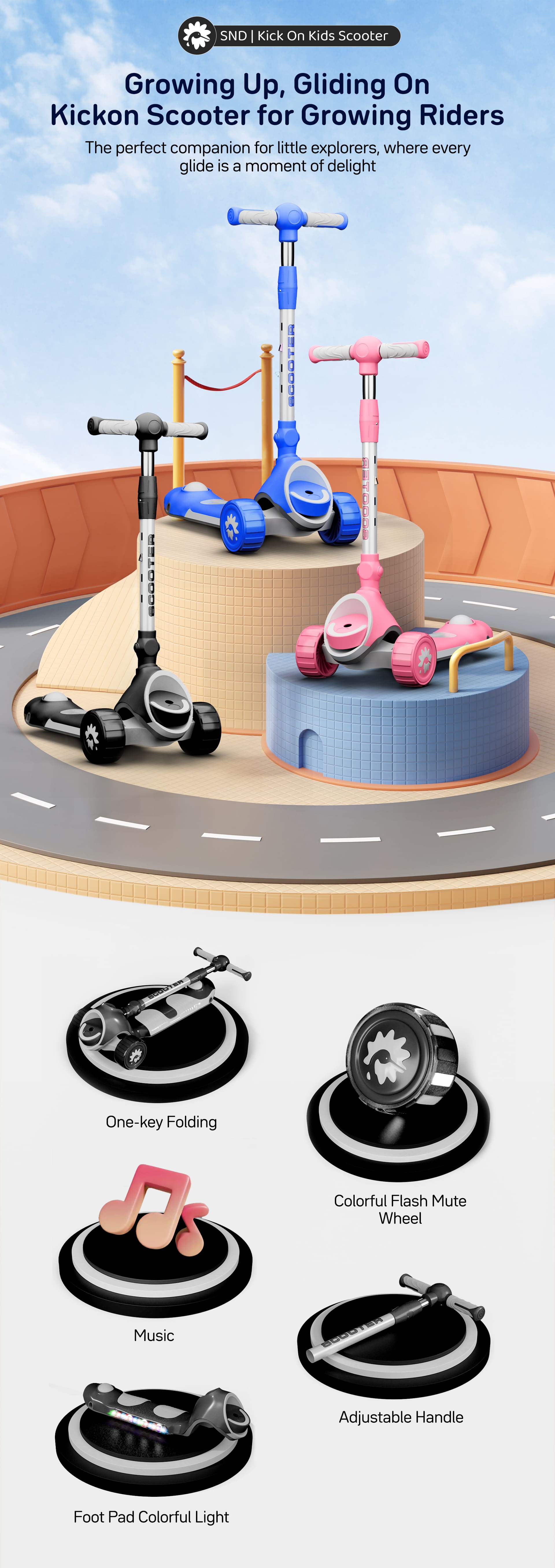 kick on toddler scooter for Kids black