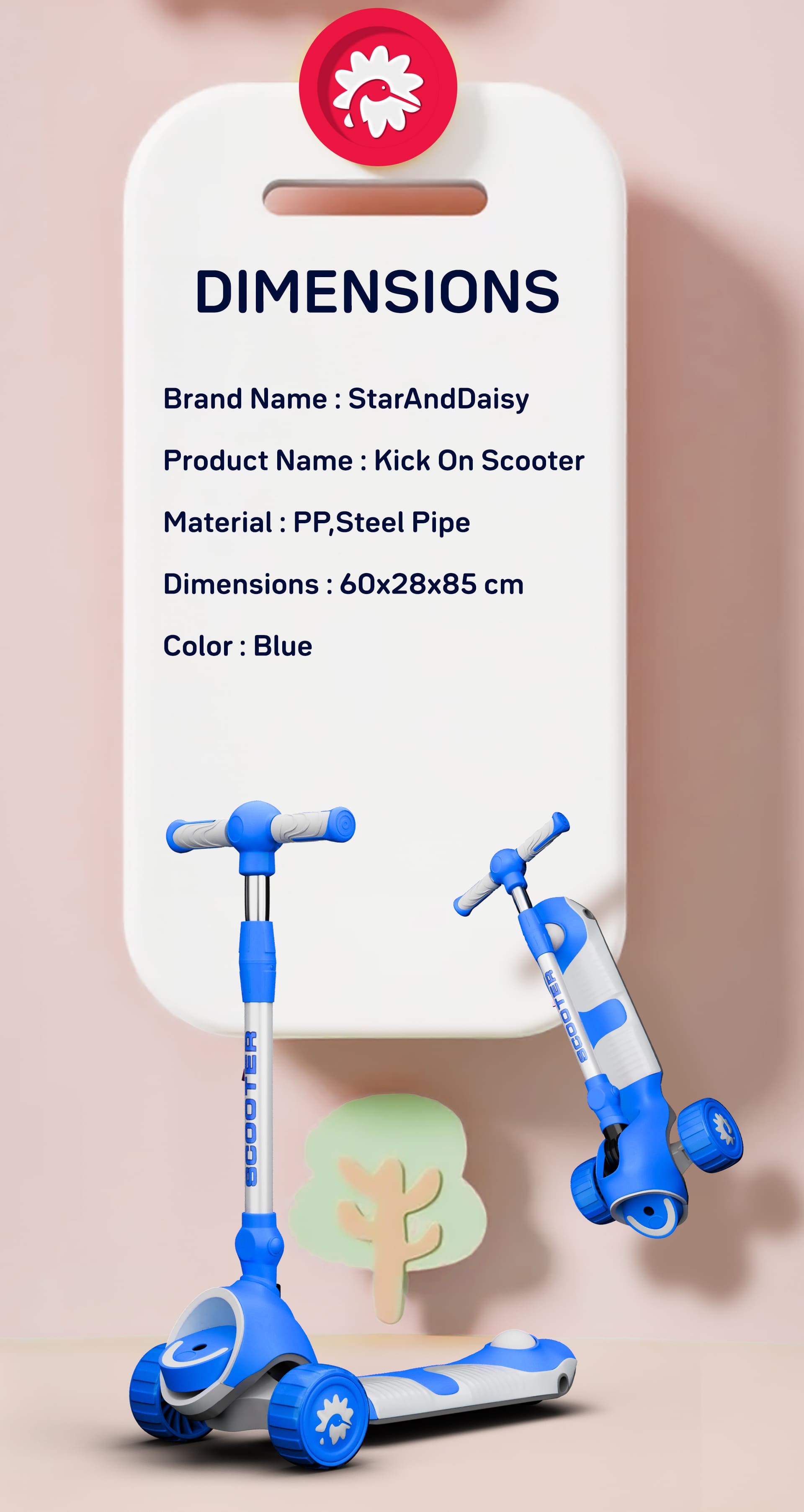 kick on toddler scooter for Kids blue