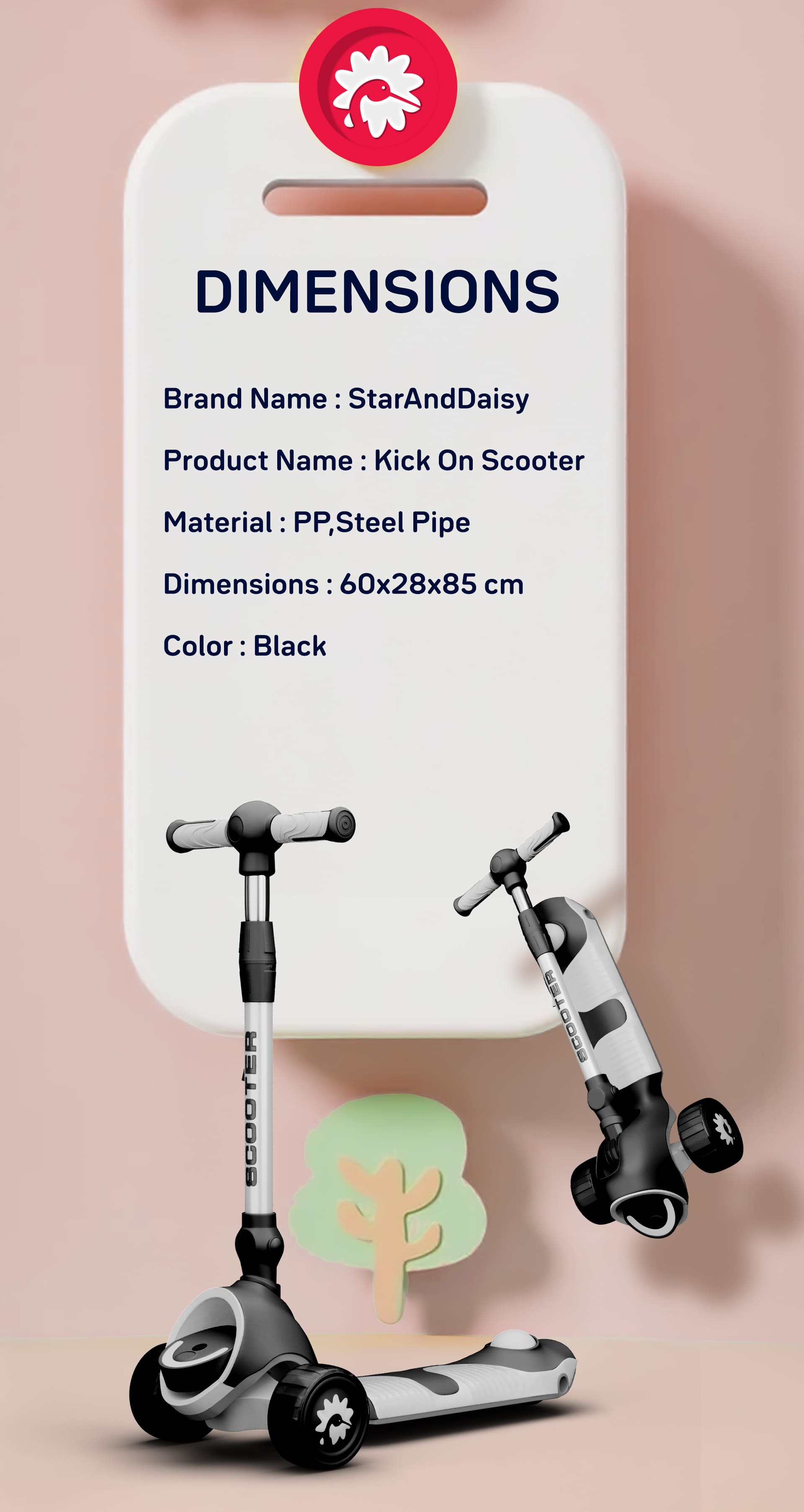 kick on toddler scooter for Kids black