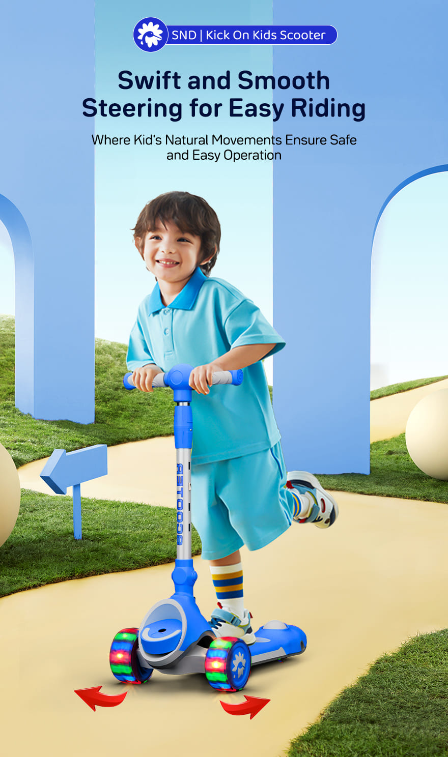 kick on toddler scooter for Kids blue