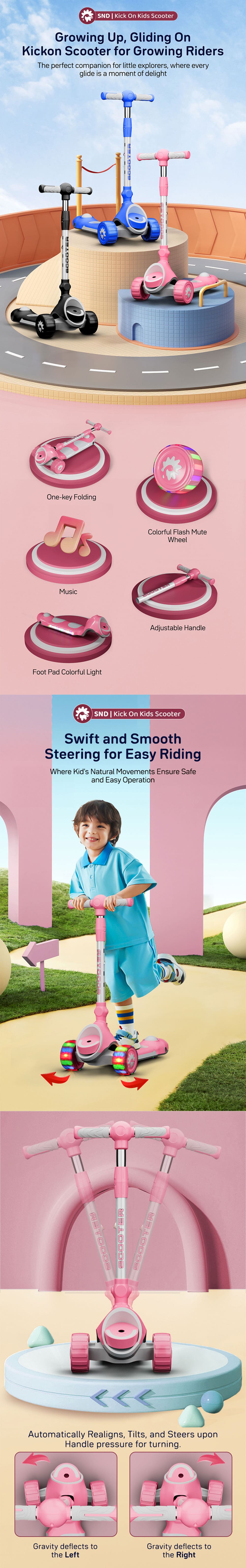 3 Wheel Kick on Scooter for Kids