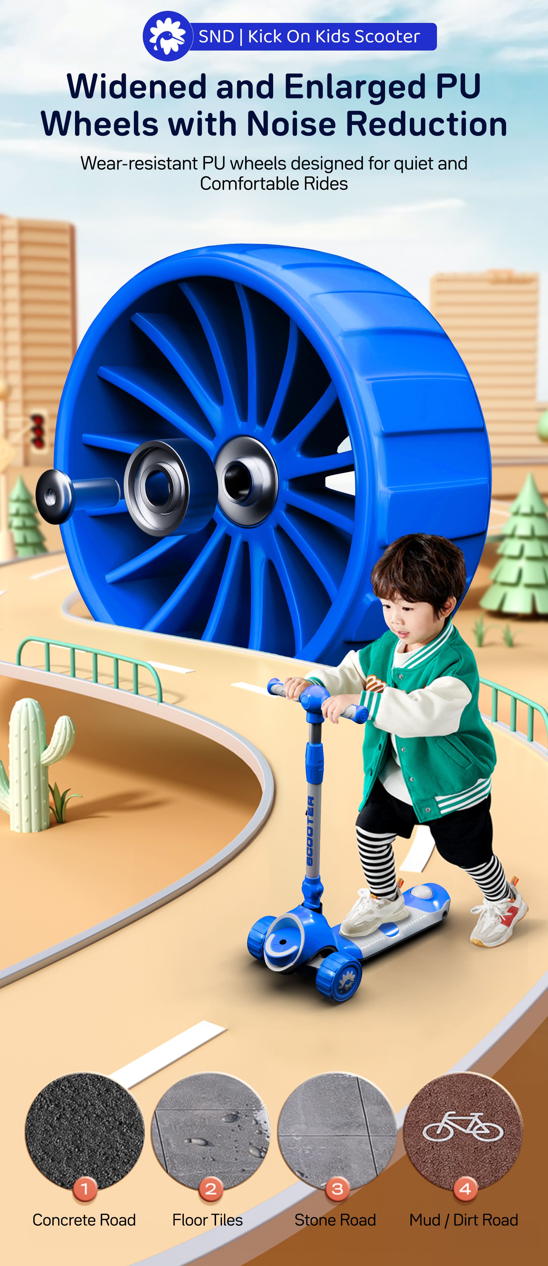 kick on toddler scooter for Kids blue