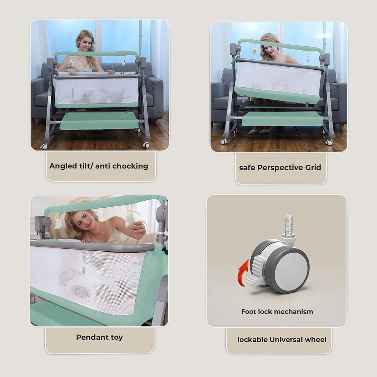 Automatic Swing Cradle with Universal Wheel