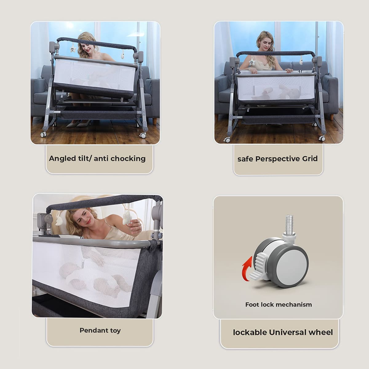 Automatic Swing Cradle with Universal Wheel
