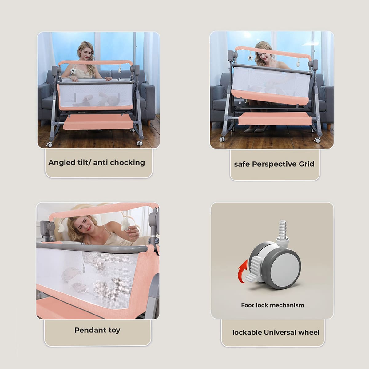 Automatic Swing Cradle with Universal Wheel