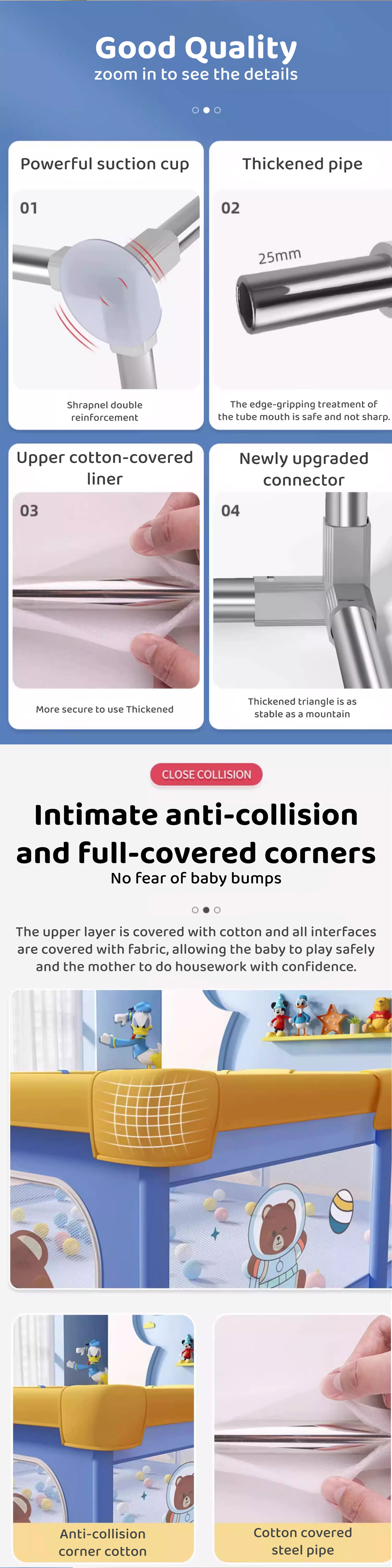 Baby Playpen with Easy to Movable Design