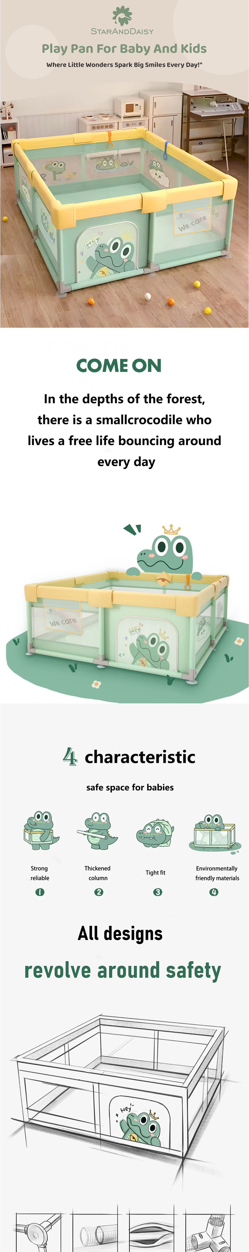 Baby Playpen with Strong Fence