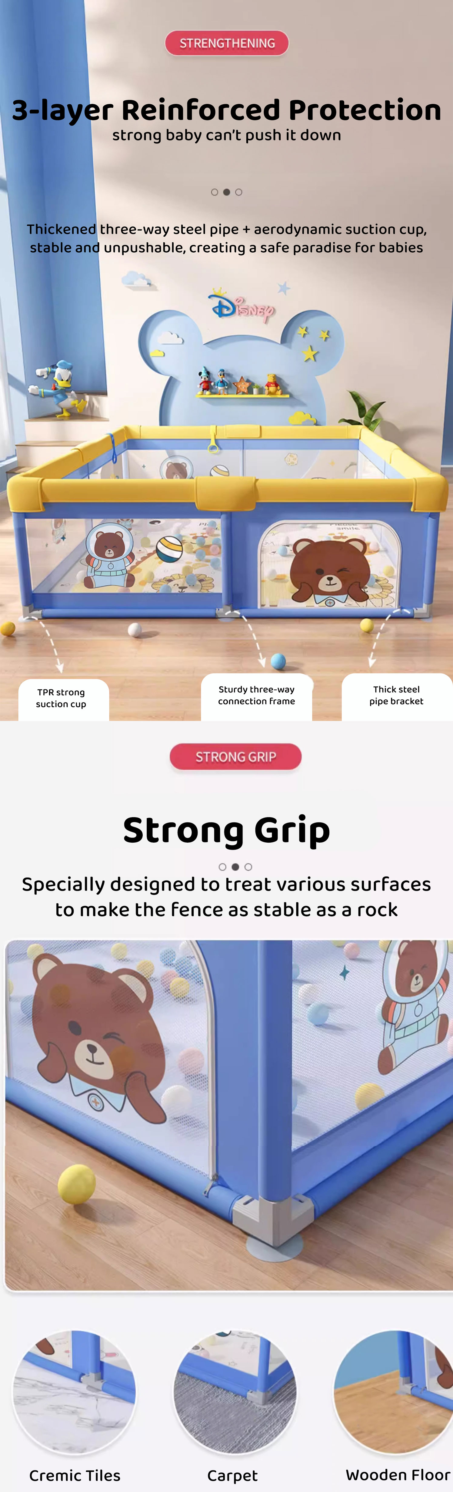 Baby Playpen with Scientific Height-