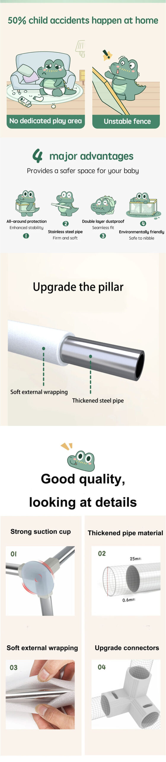 Baby Playpen with Strong Suction Cup