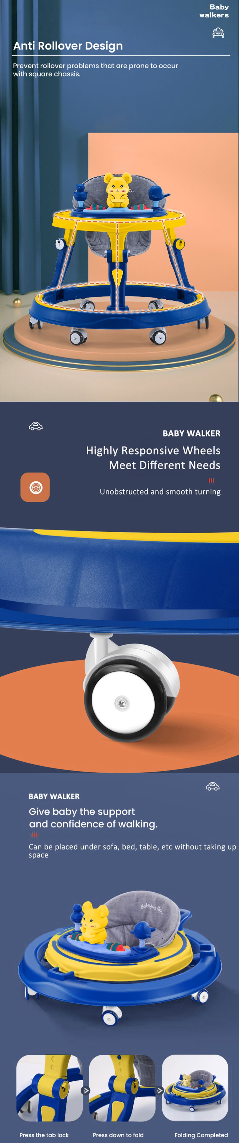 Baby Walker with Anti-Roller Design