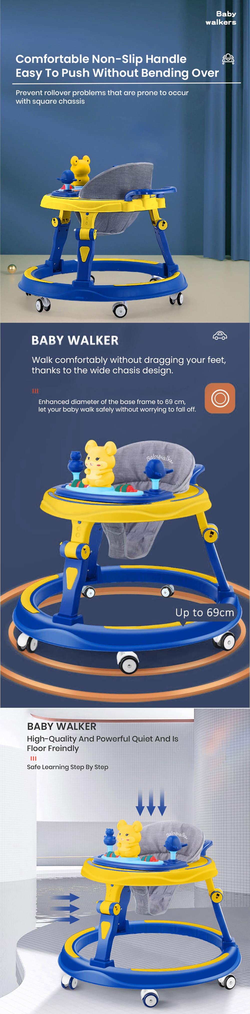 Baby Walker with Non-Slip Handle